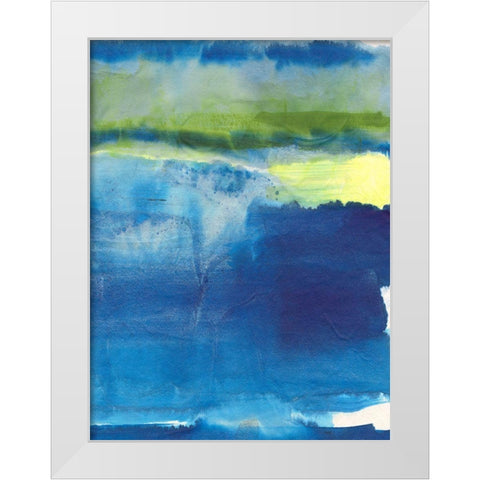 Deep Blue Thoughts I White Modern Wood Framed Art Print by Combs, Joyce