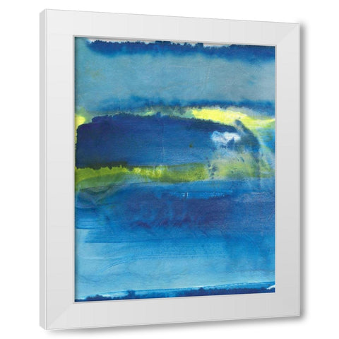 Deep Blue Thoughts II White Modern Wood Framed Art Print by Combs, Joyce