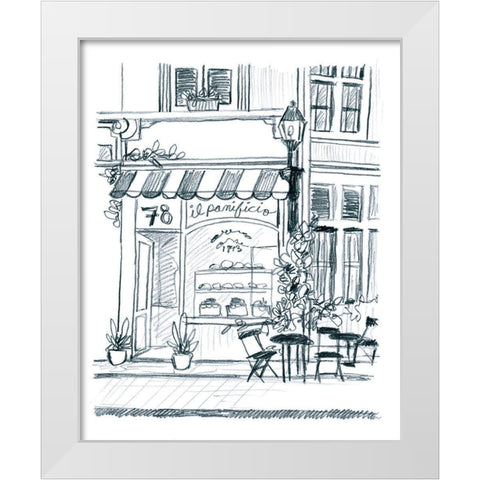 Italian Street Sketch I White Modern Wood Framed Art Print by Vess, June Erica
