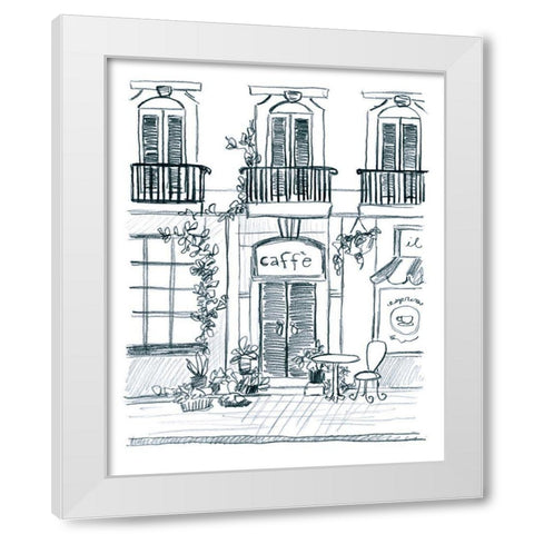 Italian Street Sketch III White Modern Wood Framed Art Print by Vess, June Erica
