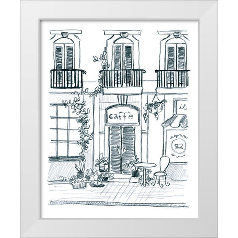 Italian Street Sketch III White Modern Wood Framed Art Print by Vess, June Erica