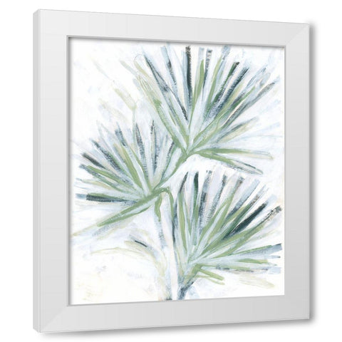 Palm Frond Fresco I White Modern Wood Framed Art Print by Vess, June Erica
