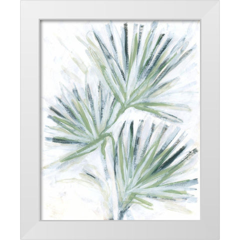 Palm Frond Fresco I White Modern Wood Framed Art Print by Vess, June Erica