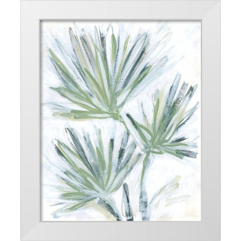 Palm Frond Fresco II White Modern Wood Framed Art Print by Vess, June Erica