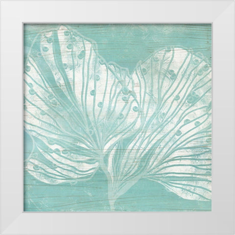 Cerulean Sea Coral II White Modern Wood Framed Art Print by Vess, June Erica