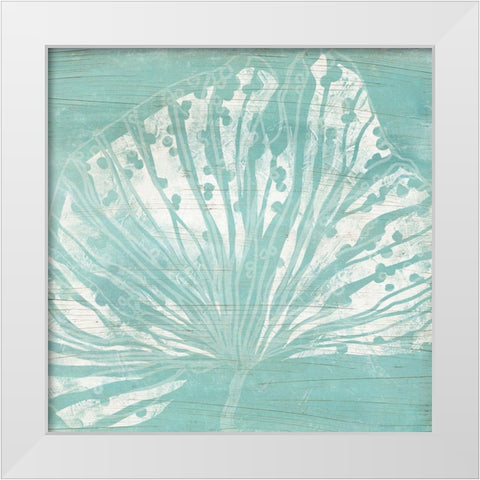 Cerulean Sea Coral III White Modern Wood Framed Art Print by Vess, June Erica