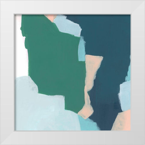 Bounding Blocks I White Modern Wood Framed Art Print by Vess, June Erica