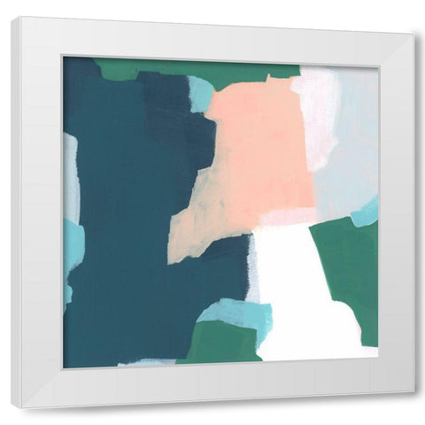 Bounding Blocks II White Modern Wood Framed Art Print by Vess, June Erica
