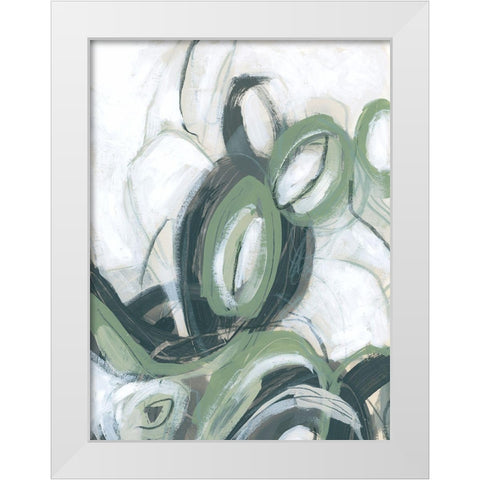 Green Cycle I White Modern Wood Framed Art Print by Vess, June Erica