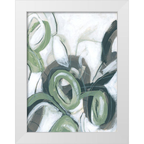 Green Cycle II White Modern Wood Framed Art Print by Vess, June Erica