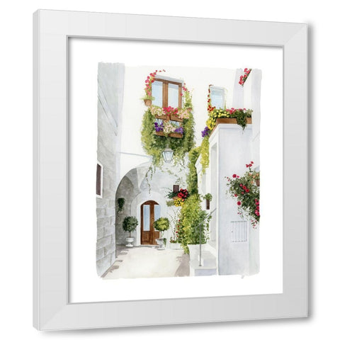 Bougainvilla Alley I White Modern Wood Framed Art Print by Popp, Grace