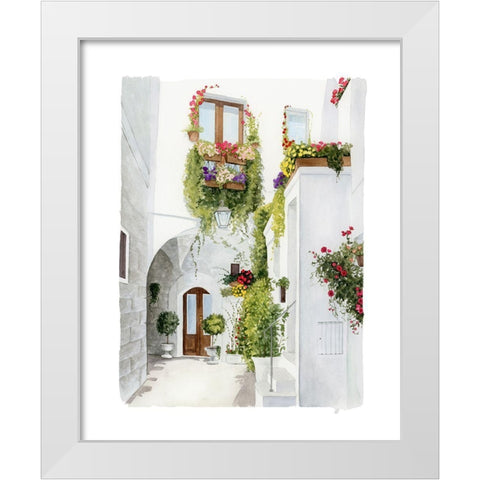 Bougainvilla Alley I White Modern Wood Framed Art Print by Popp, Grace