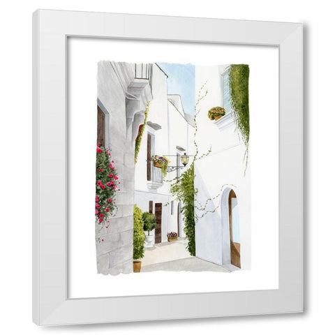 Bougainvilla Alley II White Modern Wood Framed Art Print by Popp, Grace