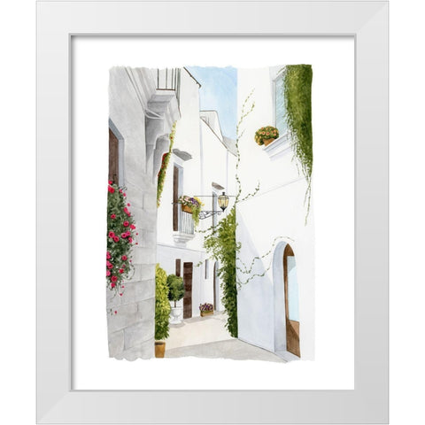 Bougainvilla Alley II White Modern Wood Framed Art Print by Popp, Grace