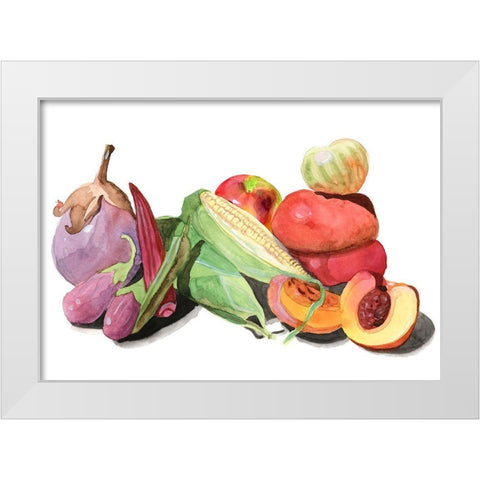 Farmers Market I White Modern Wood Framed Art Print by Longley, Alicia