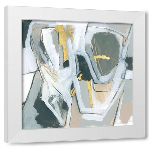 Neutral Echoes I White Modern Wood Framed Art Print by Vess, June Erica