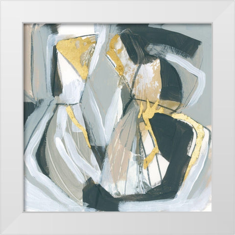 Neutral Echoes II White Modern Wood Framed Art Print by Vess, June Erica