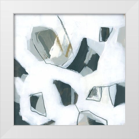 Marble Flecks I White Modern Wood Framed Art Print by Vess, June Erica