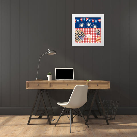 Sizzlin Fourth of July II White Modern Wood Framed Art Print by Longley, Alicia