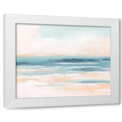 Surf Blush I White Modern Wood Framed Art Print by Vess, June Erica