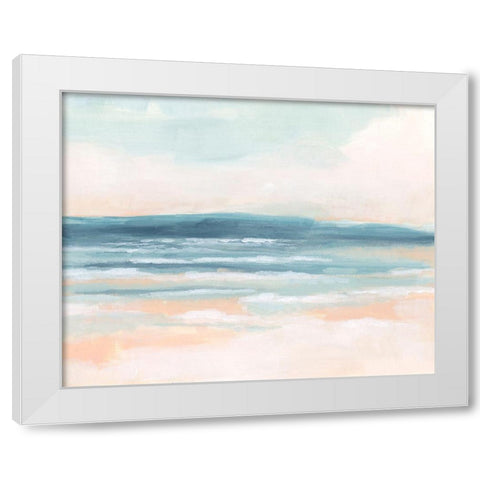 Surf Blush II White Modern Wood Framed Art Print by Vess, June Erica