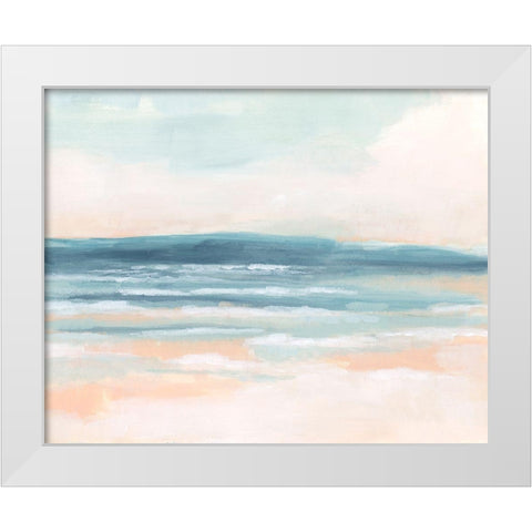 Surf Blush II White Modern Wood Framed Art Print by Vess, June Erica