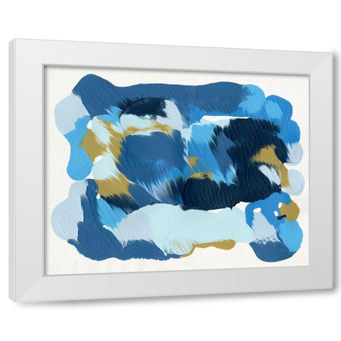 Blue Overture I White Modern Wood Framed Art Print by Caroline, Emma