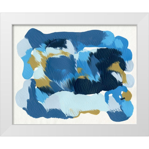Blue Overture I White Modern Wood Framed Art Print by Caroline, Emma