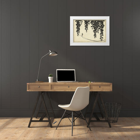 Japanese Wisteria II A White Modern Wood Framed Art Print by Unknown