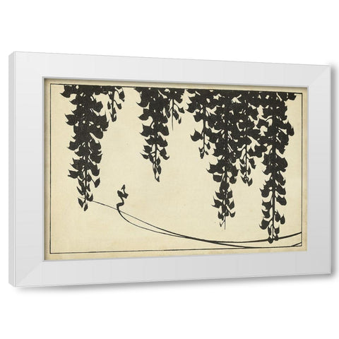 Japanese Wisteria II A White Modern Wood Framed Art Print by Unknown