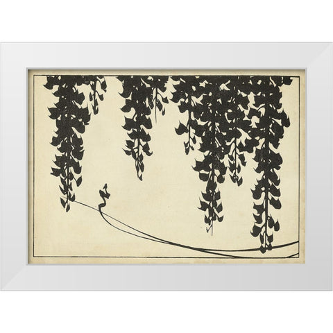 Japanese Wisteria II A White Modern Wood Framed Art Print by Unknown