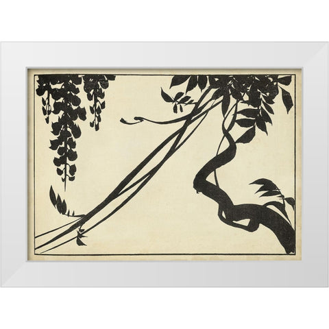 Japanese Wisteria II B White Modern Wood Framed Art Print by Unknown