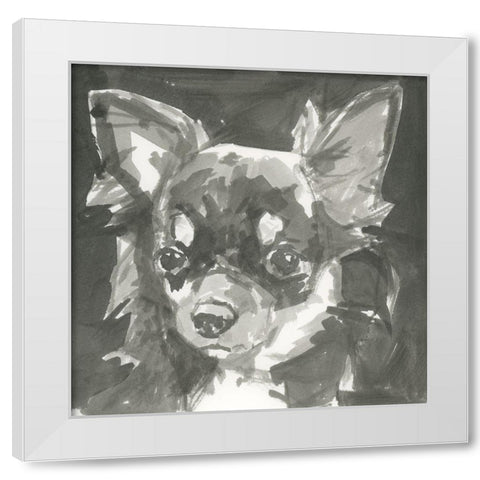 A Very Neutral Modern Dog XI White Modern Wood Framed Art Print by Cartissi