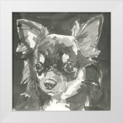 A Very Neutral Modern Dog XI White Modern Wood Framed Art Print by Cartissi