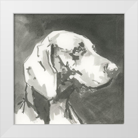 A Very Neutral Modern Dog XII White Modern Wood Framed Art Print by Cartissi