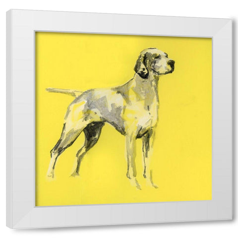 A Very Pop Modern Dog I White Modern Wood Framed Art Print by Cartissi