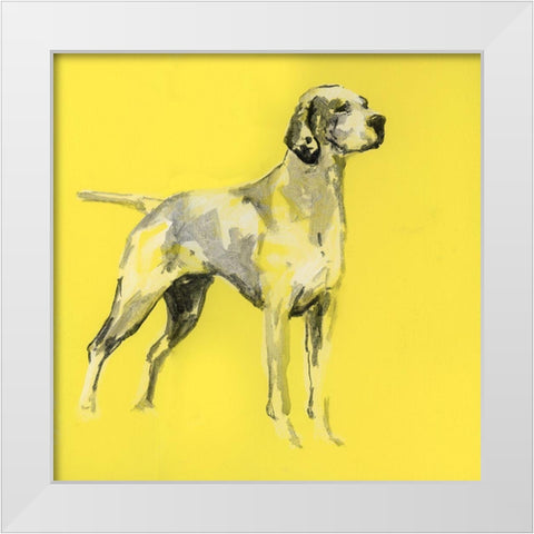A Very Pop Modern Dog I White Modern Wood Framed Art Print by Cartissi