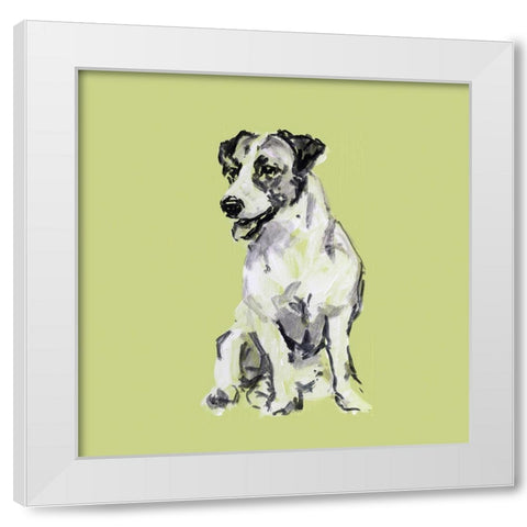 A Very Pop Modern Dog III White Modern Wood Framed Art Print by Cartissi