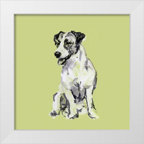 A Very Pop Modern Dog III White Modern Wood Framed Art Print by Cartissi