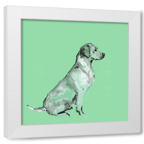 A Very Pop Modern Dog V White Modern Wood Framed Art Print by Cartissi