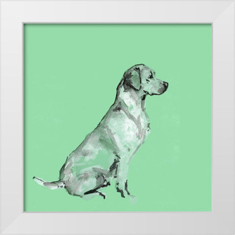 A Very Pop Modern Dog V White Modern Wood Framed Art Print by Cartissi