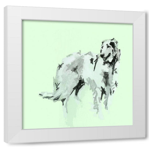 A Very Pop Modern Dog VI White Modern Wood Framed Art Print by Cartissi