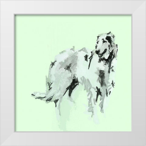 A Very Pop Modern Dog VI White Modern Wood Framed Art Print by Cartissi