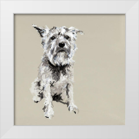 A Very Pastel Modern Dog I White Modern Wood Framed Art Print by Cartissi