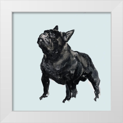 A Very Pastel Modern Dog III White Modern Wood Framed Art Print by Cartissi