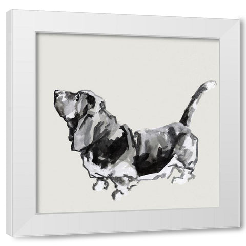 A Very Pastel Modern Dog IV White Modern Wood Framed Art Print by Cartissi