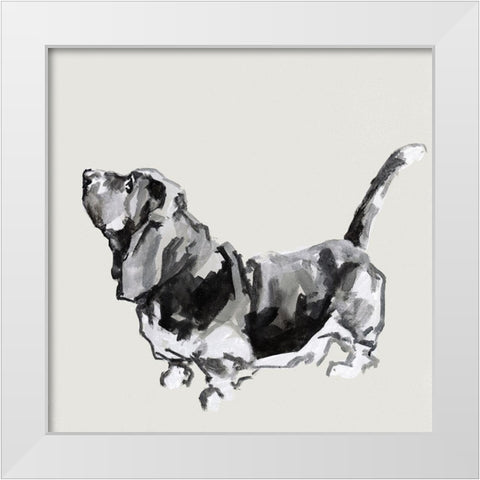 A Very Pastel Modern Dog IV White Modern Wood Framed Art Print by Cartissi