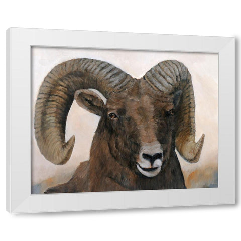 The Horns Have It I White Modern Wood Framed Art Print by Winkler, Kathy