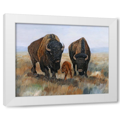 Family Affair II White Modern Wood Framed Art Print by Winkler, Kathy