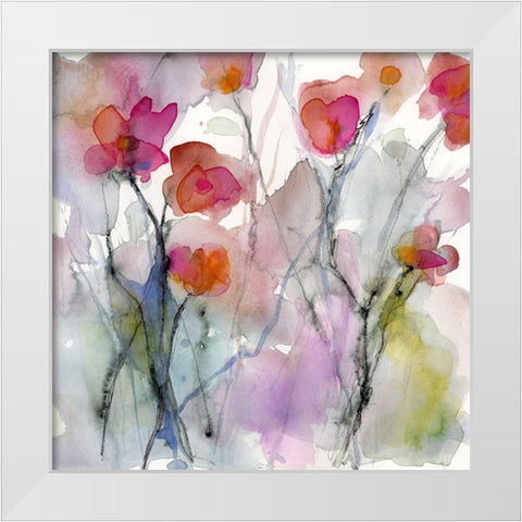 Dream of Flowers II White Modern Wood Framed Art Print by Quin, Marabeth